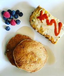 Breakfast Casserole and pancakes